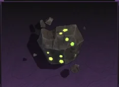 Magit ore model with glowing green spots from the community The Forge wiki
